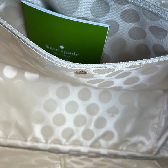 Unused Kate Spade Teal Patent Leather Satchel Bag Structured White Stitching - Picture 5 of 12